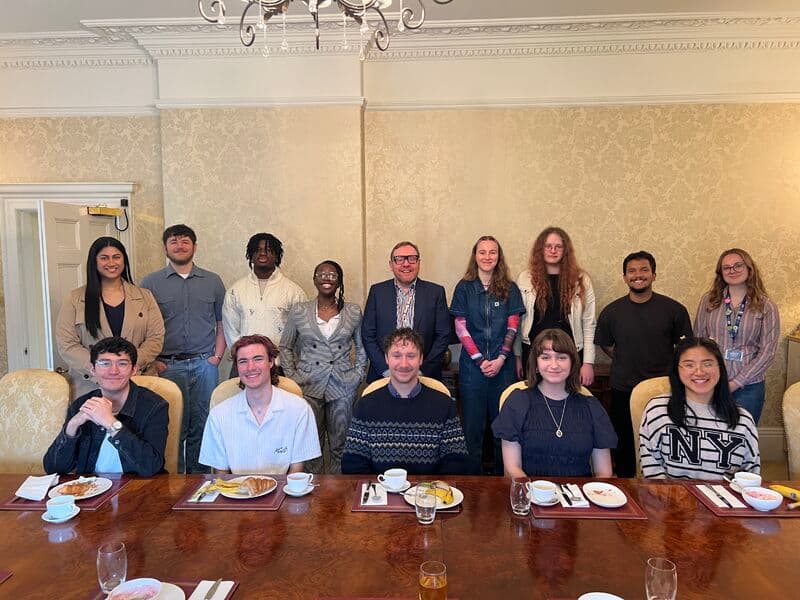 Student leaders and university representatives gathered around a breakfast table at the Vice-Chancellor’s Breakfast